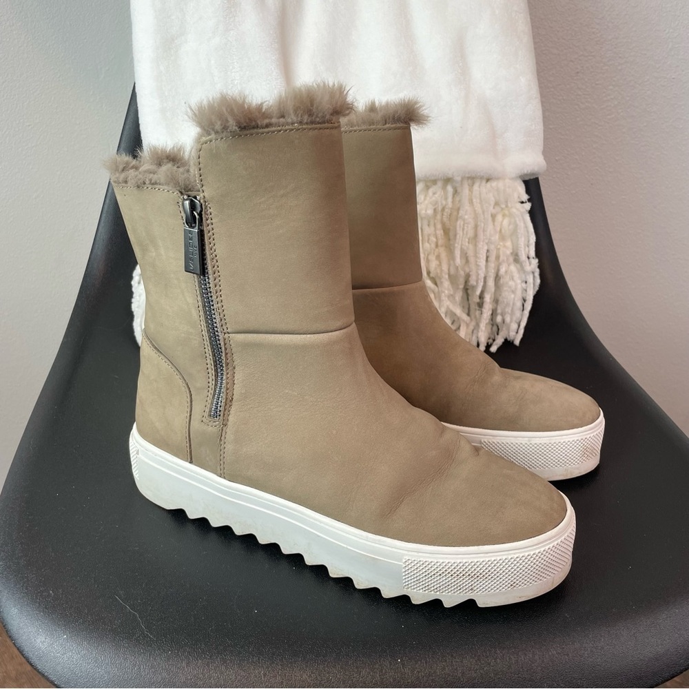 J Slides Wally Platform Faux Fur Lined Boots 8